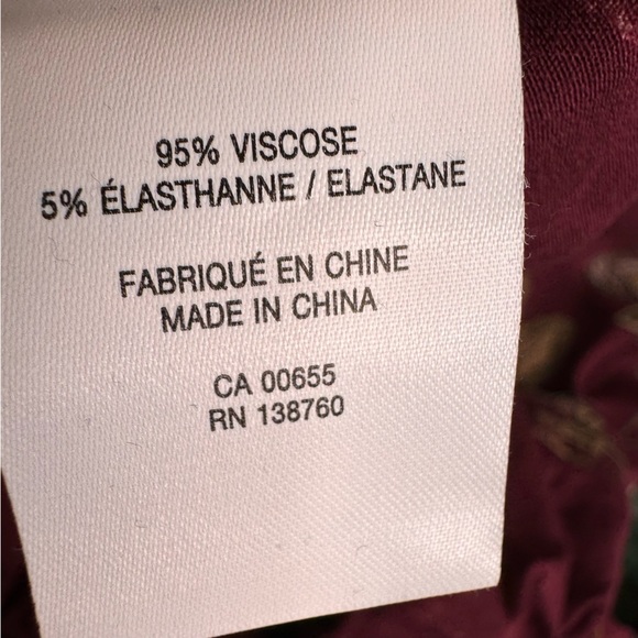 Reitman's Mock Neck Burgundy Leaf Print Size XXL NWT - Picture 5 of 5